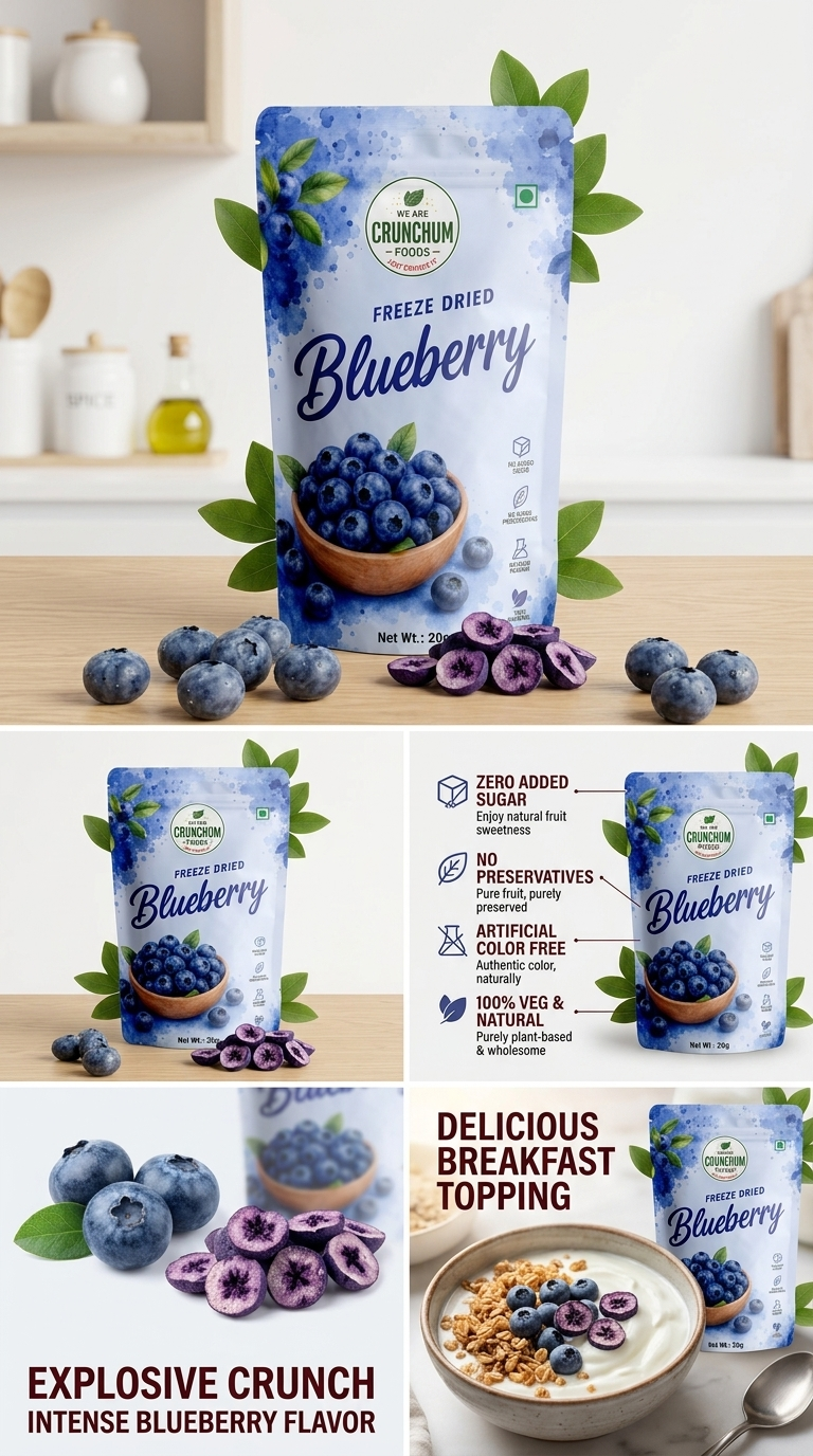 Crunchum Foods Freeze Dried Blueberry - 20g