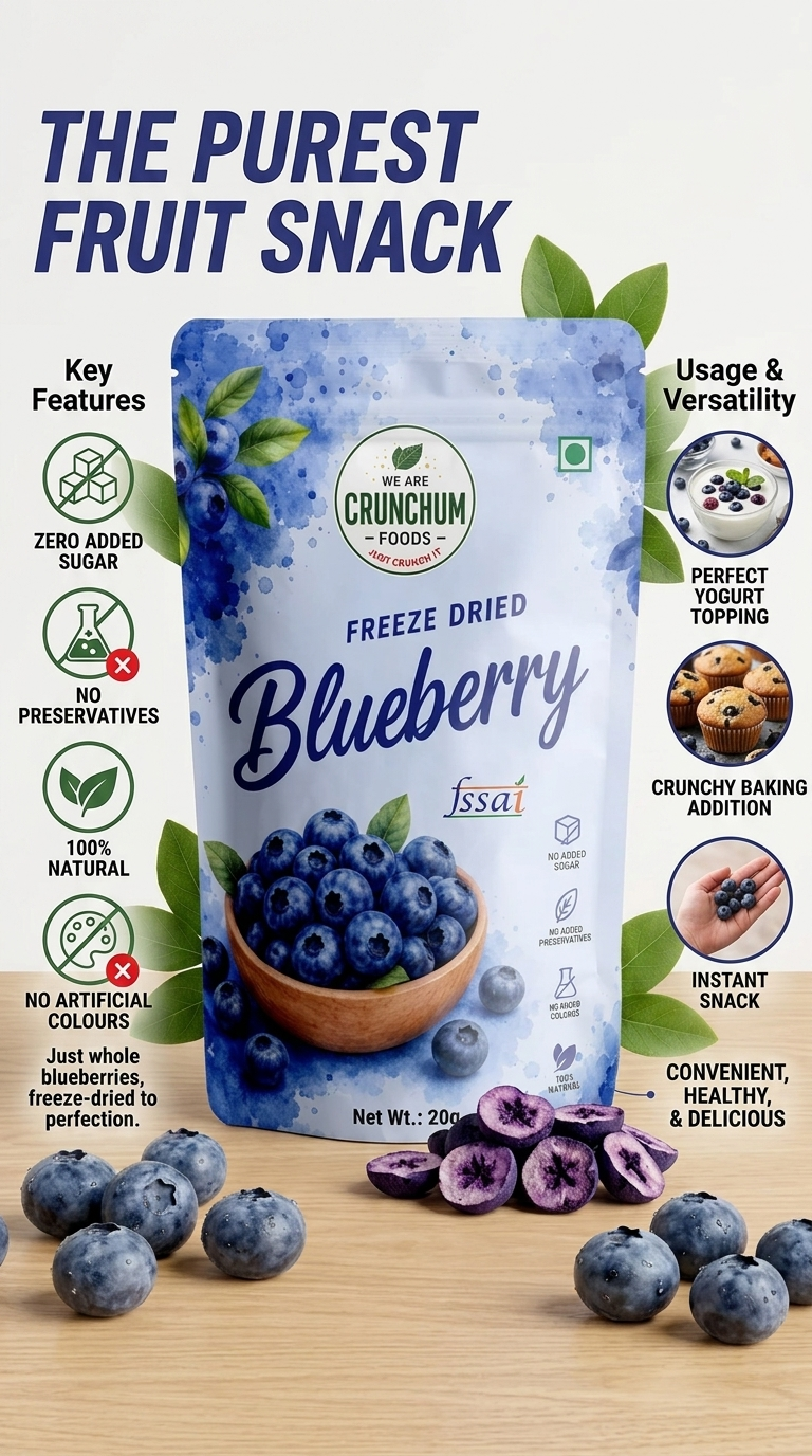 Crunchum Foods Freeze Dried Blueberry - 20g