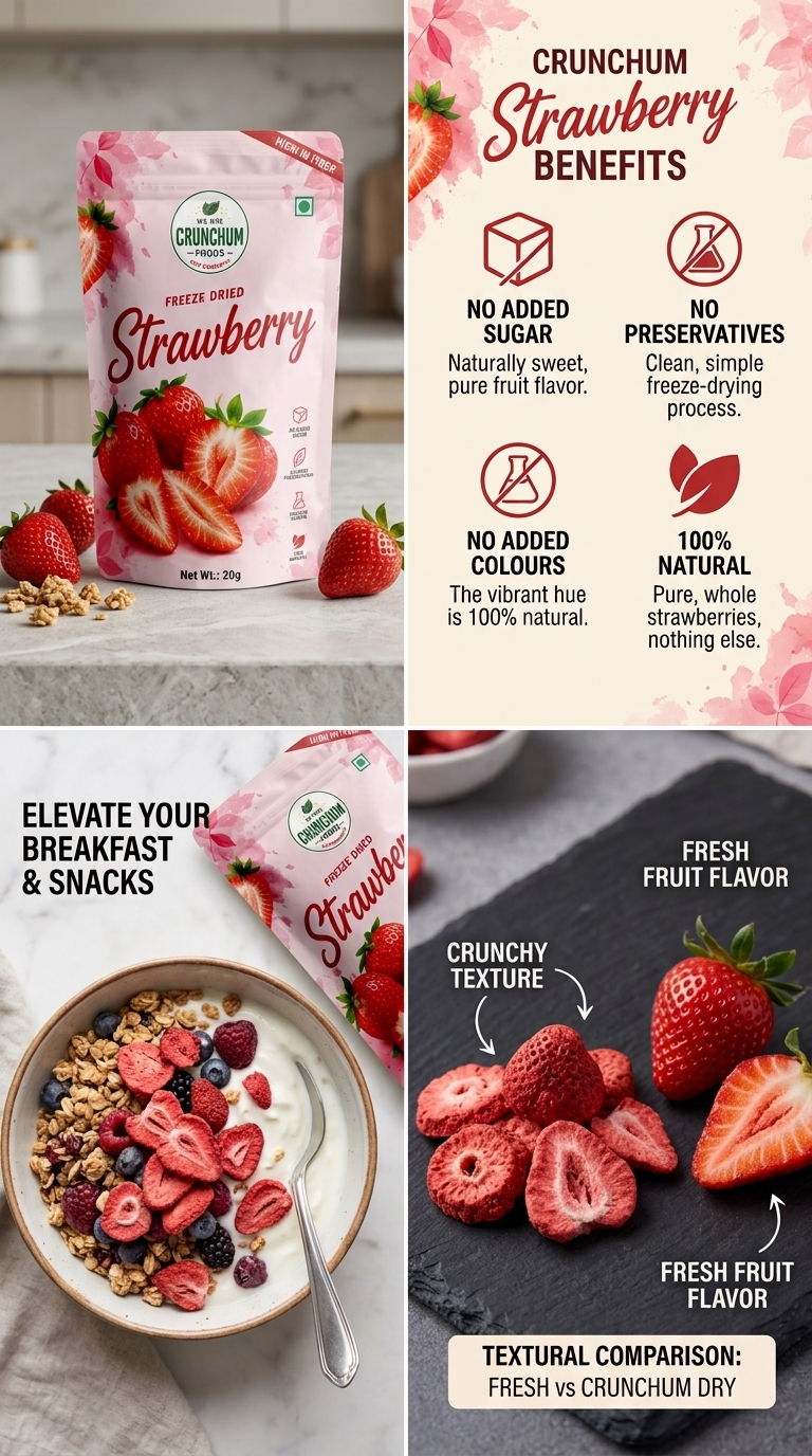 Crunchum Foods Freeze Dried Strawberry Slices - 20g