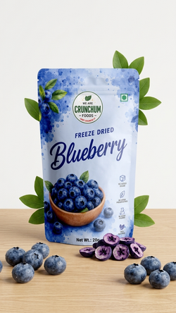 Crunchum Freeze-Dried Blueberries — 20g pouch, real fruit, no added sugar