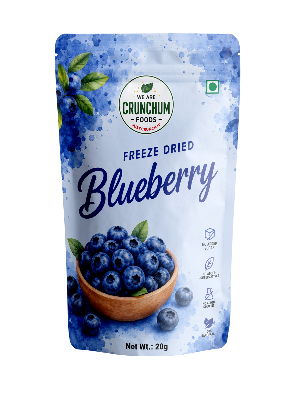 Crunchum Foods Freeze Dried Blueberry - 20g