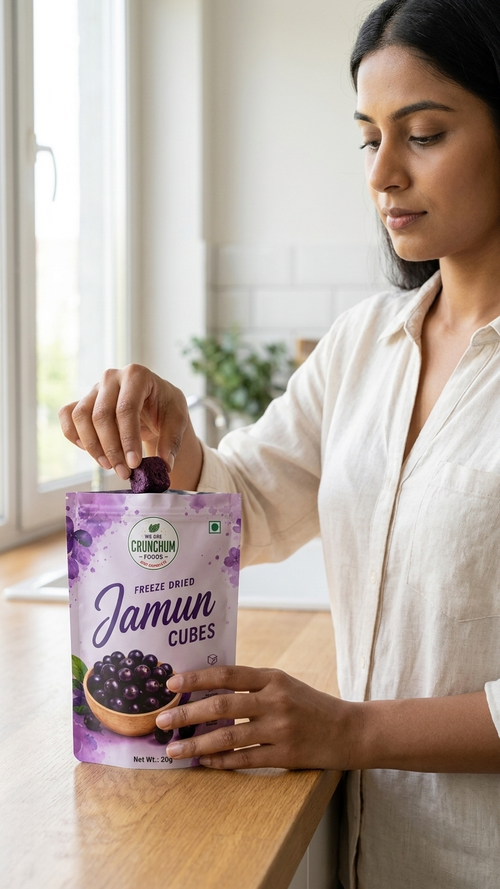 Crunchum Foods Freeze Dried Jamun Cubes - 20g