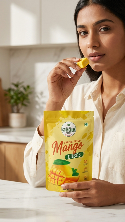 Crunchum Foods Freeze Dried Mango Cubes - 20g