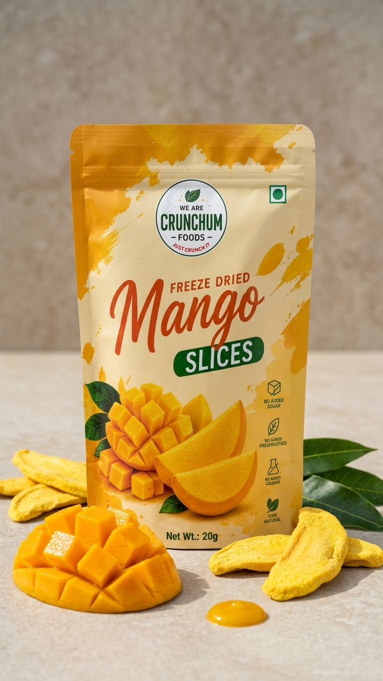 Crunchum Foods Freeze Dried Mango Slices - 20g