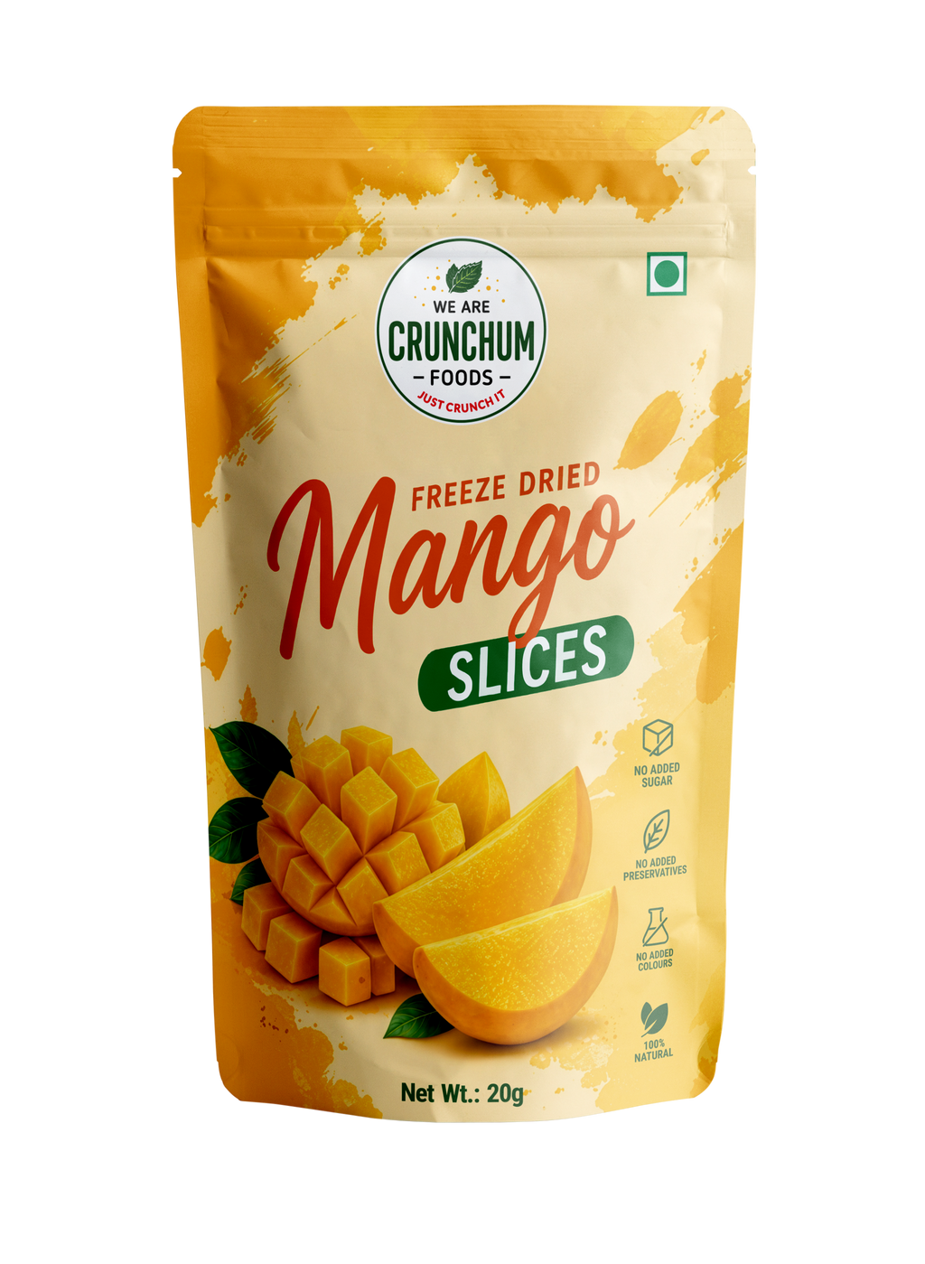 Crunchum Foods Freeze Dried Mango Slices - 20g
