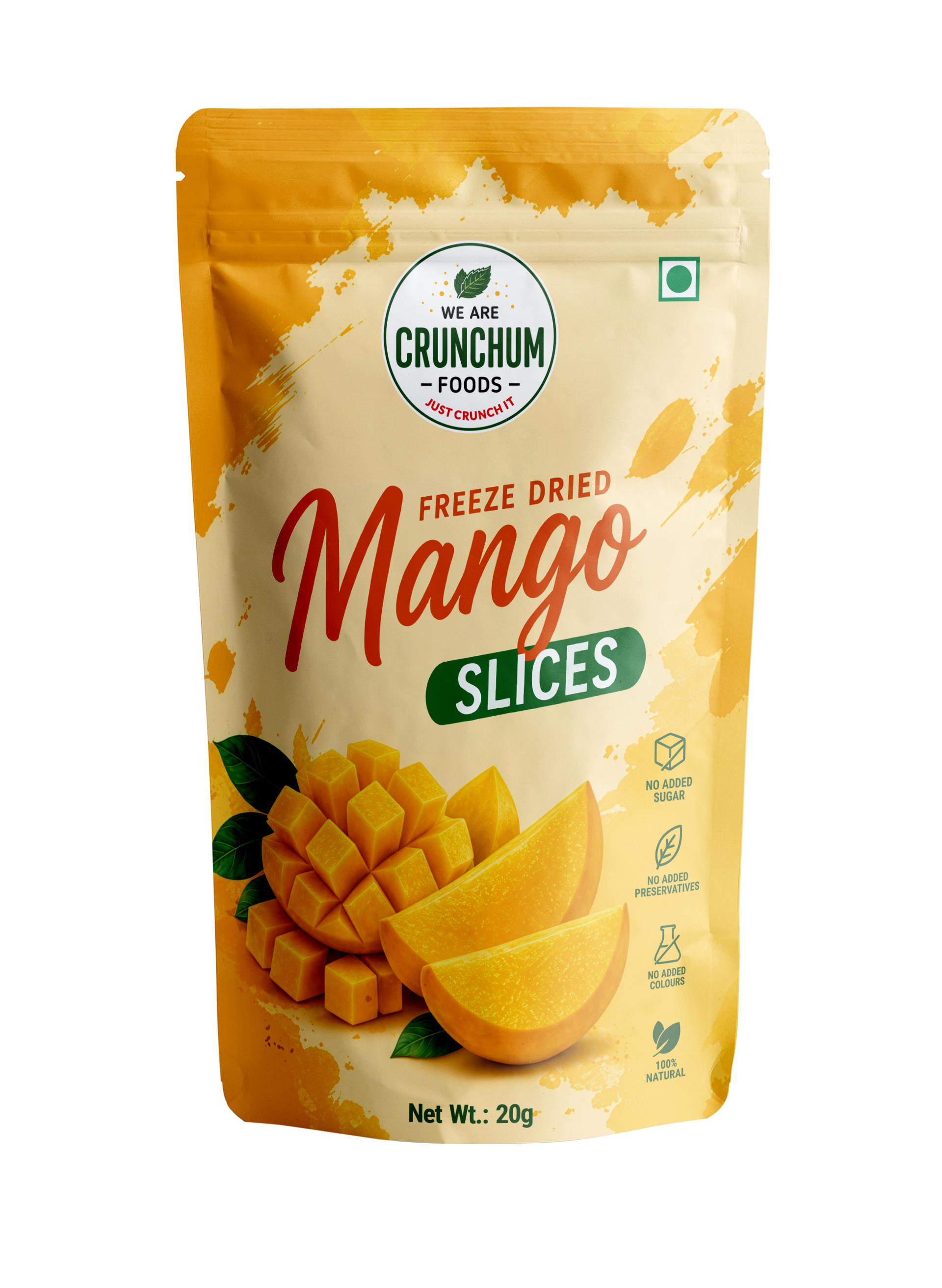 Crunchum Foods Freeze Dried Mango Slices - 20g