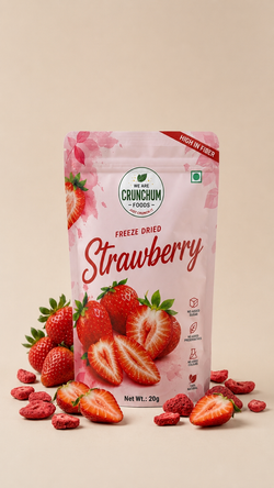 Crunchum Freeze-Dried Strawberry Slices — 20g pouch, real fruit, no added sugar