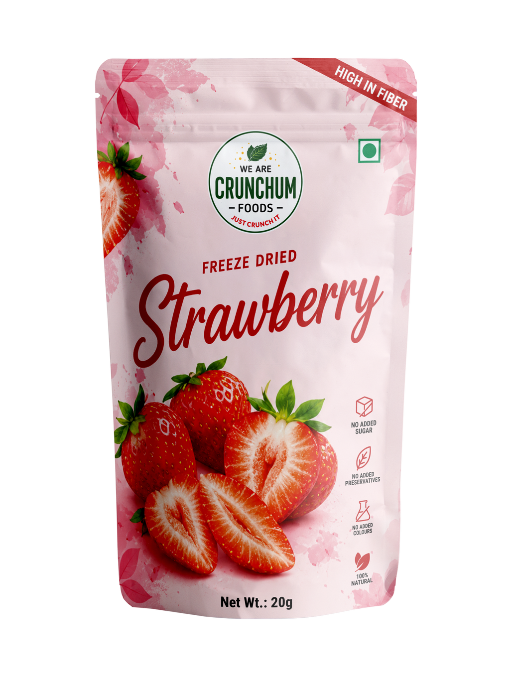 Crunchum Foods Freeze Dried Strawberry Slices - 20g