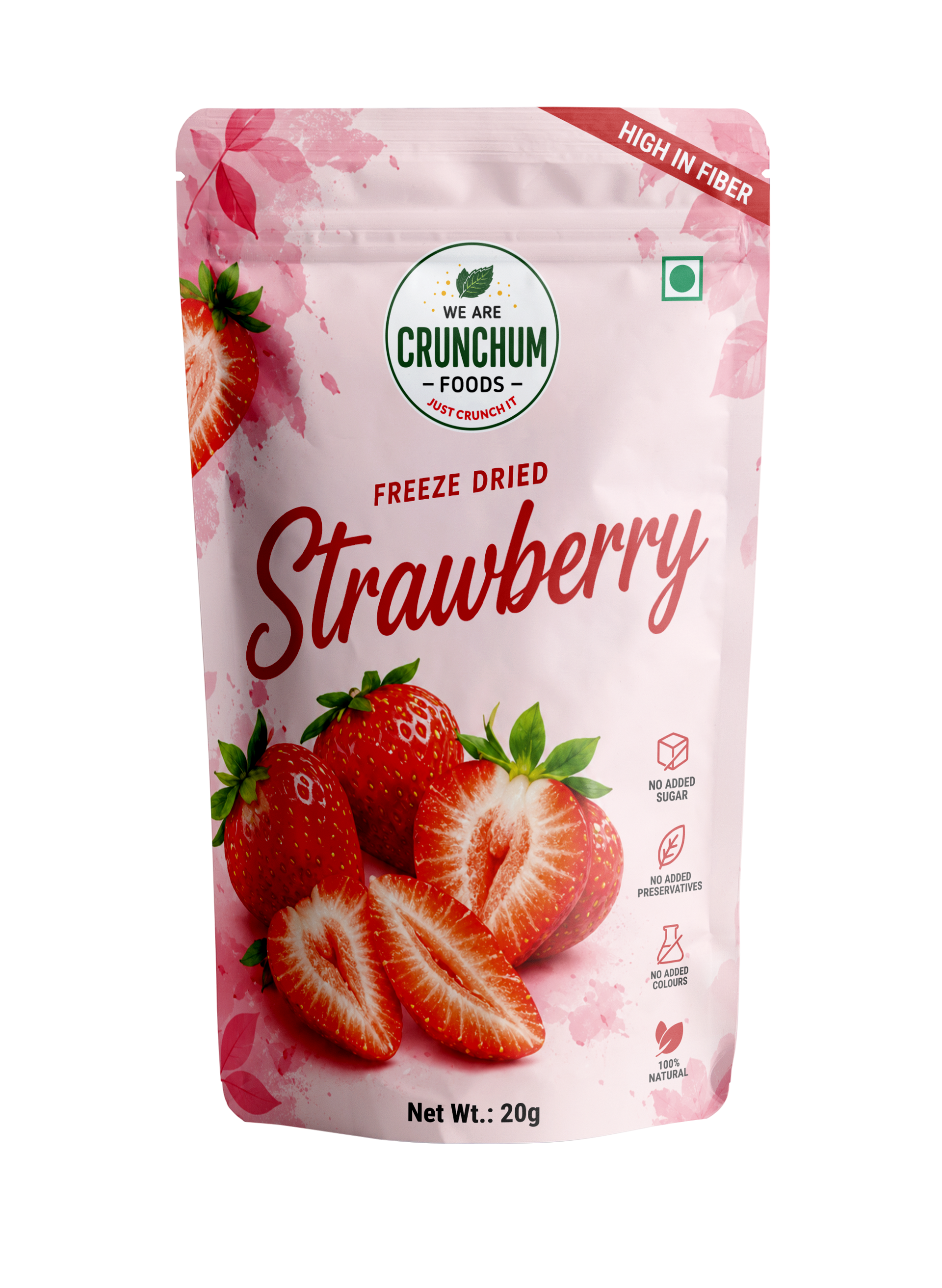 Crunchum Foods Freeze Dried Strawberry Slices - 20g