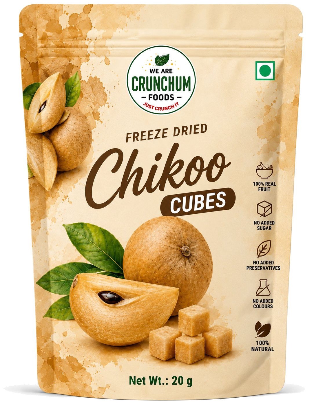 Freeze-Dried Chikoo Cubes